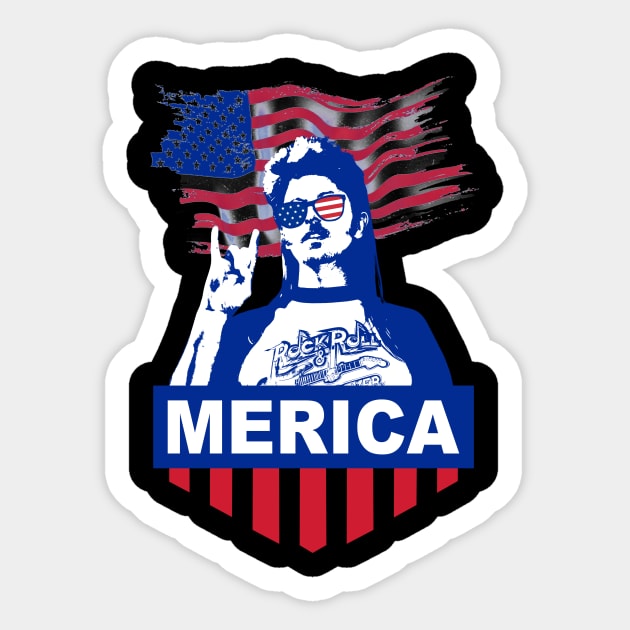 Merica Flag Men Women Gift Sticker by Lovely Tree